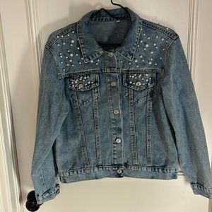 ‘Bride’ Jean Jacket with Pearls